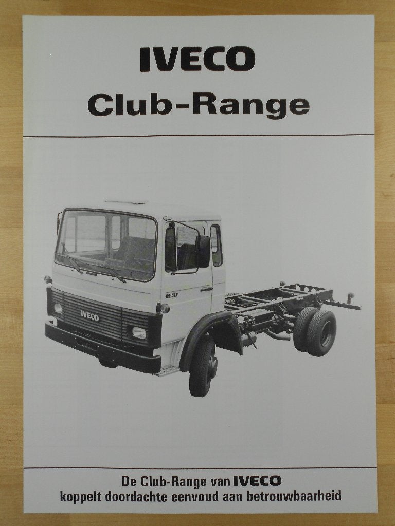 Iveco Club-Range 1987 Brochure – 75 80 90 110 130, Iveco, Ophalen of Verzenden, Zo goed als nieuw, Overige merken