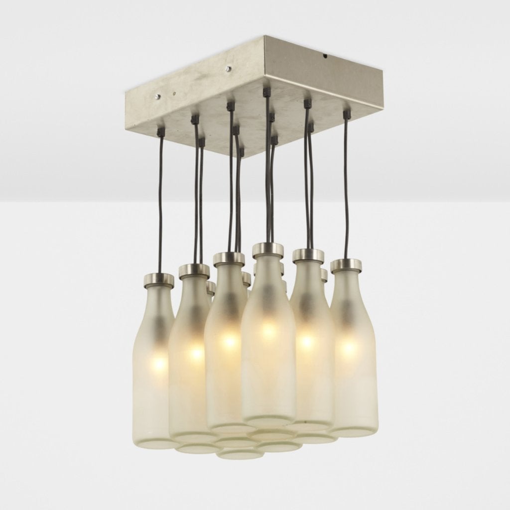 Droog Melkfleslamp, Ophalen, Zo goed als nieuw, Glas, Designlamp modern