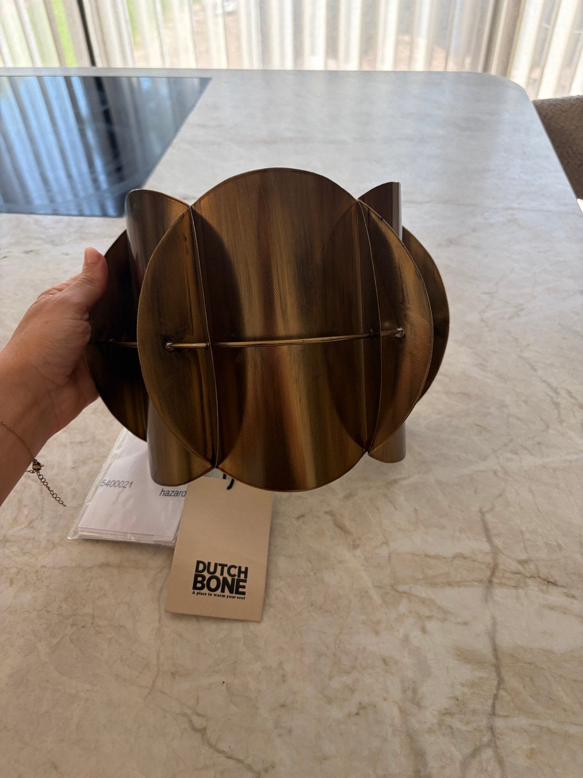 Nieuwe Dutch Bone Wandlamp Goud Metaal, Ophalen of Verzenden, Nieuw, Metaal
