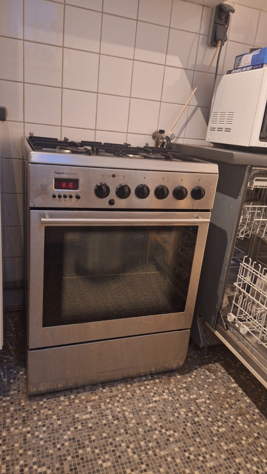 Pelgrim gasfornuis met oven - Vrijstaand, Ophalen, Gebruikt, 60 cm of meer, 4 kookzones