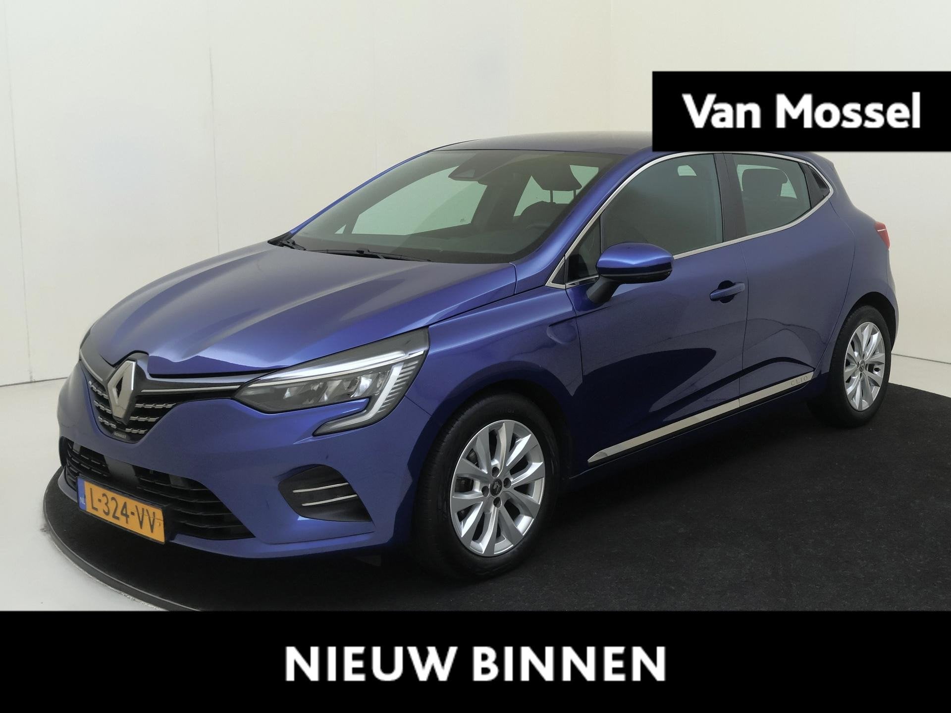 Renault Clio 1.0 TCe Intens, Auto's, Voorwielaandrijving, Gebruikt, Blauw, Leder en Stof