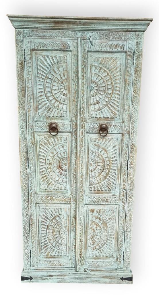 Indiase vintage kast Indian Sun, Antiek en Kunst, Antiek | Meubels | Kasten, Ophalen of Verzenden
