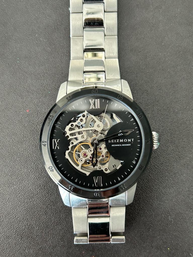 Stalen herenhorloge (Seizmont Dante), Sieraden, Tassen en Uiterlijk, Horloges | Heren, Overige merken, Staal, Staal, Polshorloge