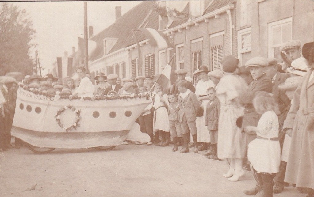 731B Kortgene feest 25-jarig reg.jub.Kon.Wilhelmina 1923, Ophalen of Verzenden, 1920 tot 1940, Ongelopen, Zeeland