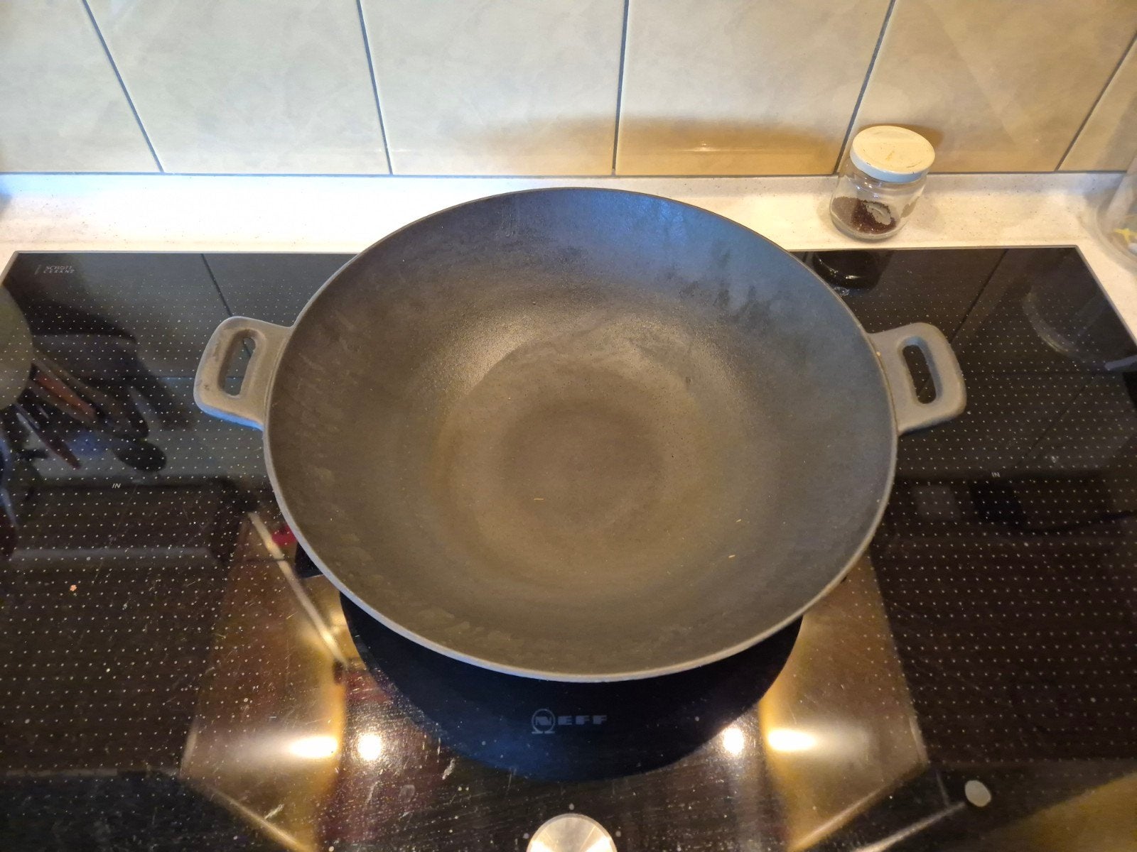 Gietijzeren Wokpan - Gebruikt, Ophalen, Gebruikt, Gietijzer, Met handvatten
