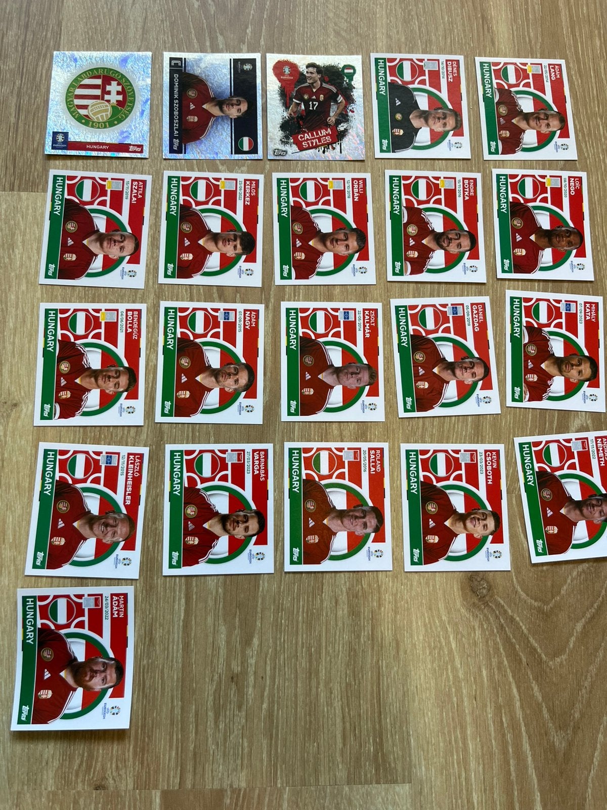 Ek 2024 hongarije volledig team, Ophalen of Verzenden, Zo goed als nieuw, Meerdere stickers