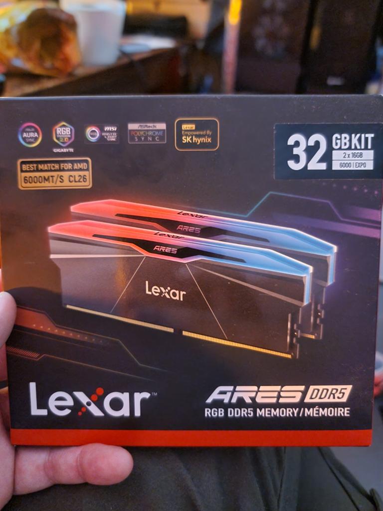 Lexar ARES RGB CL26 DDR5 RAM geheugen 32GB 6000MHz ZEER SNEL, 32 GB, Ophalen of Verzenden, Desktop, DDR5