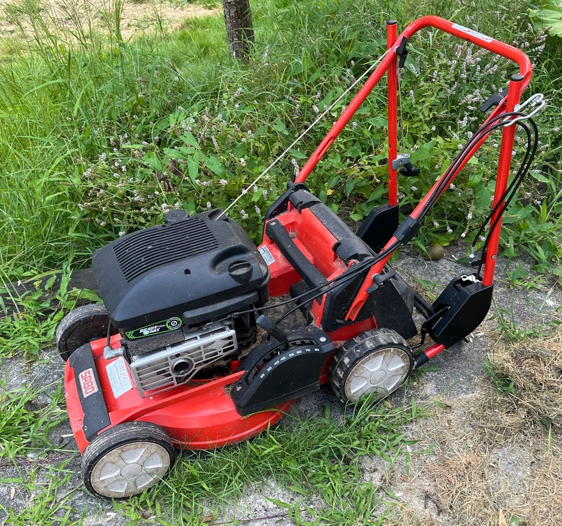 Sabo Benzine Grasmaaier 43-A Economy - 2.4 kW, Tuin en Terras, Grasmaaiers, Ophalen, Cirkelmaaier, Gebruikt, Benzine-grasmaaier