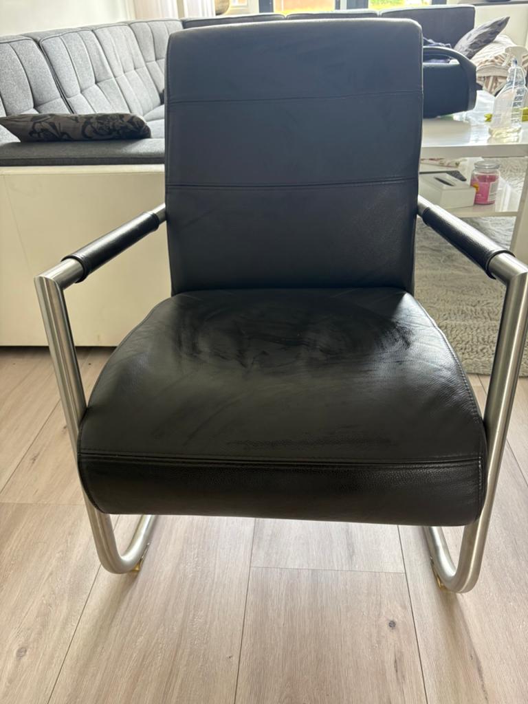 Fauteuil, Ophalen of Verzenden, Zo goed als nieuw, 50 tot 75 cm, Leer