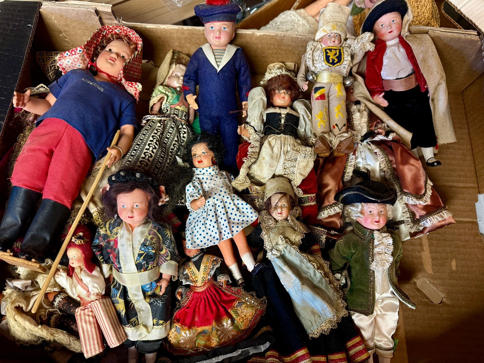 Grote verzameling oude Franse pop / poppen, Ophalen of Verzenden
