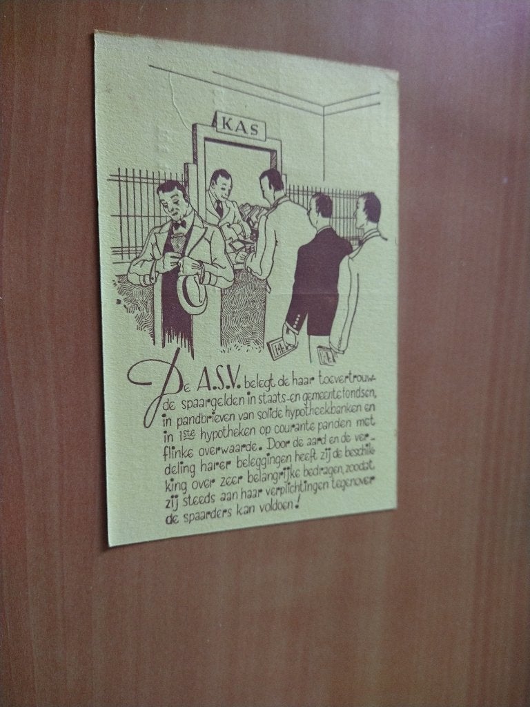 Folder A.S.V. (Algemeene Spaarbank Verbruikscooperaties), Ophalen of Verzenden, Gelezen