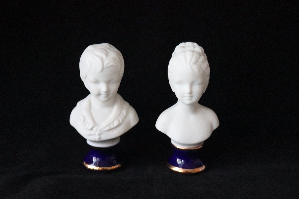 Vintage Capodimonte bisque porseleinen bustes c 1940, Antiek en Kunst, Ophalen of Verzenden