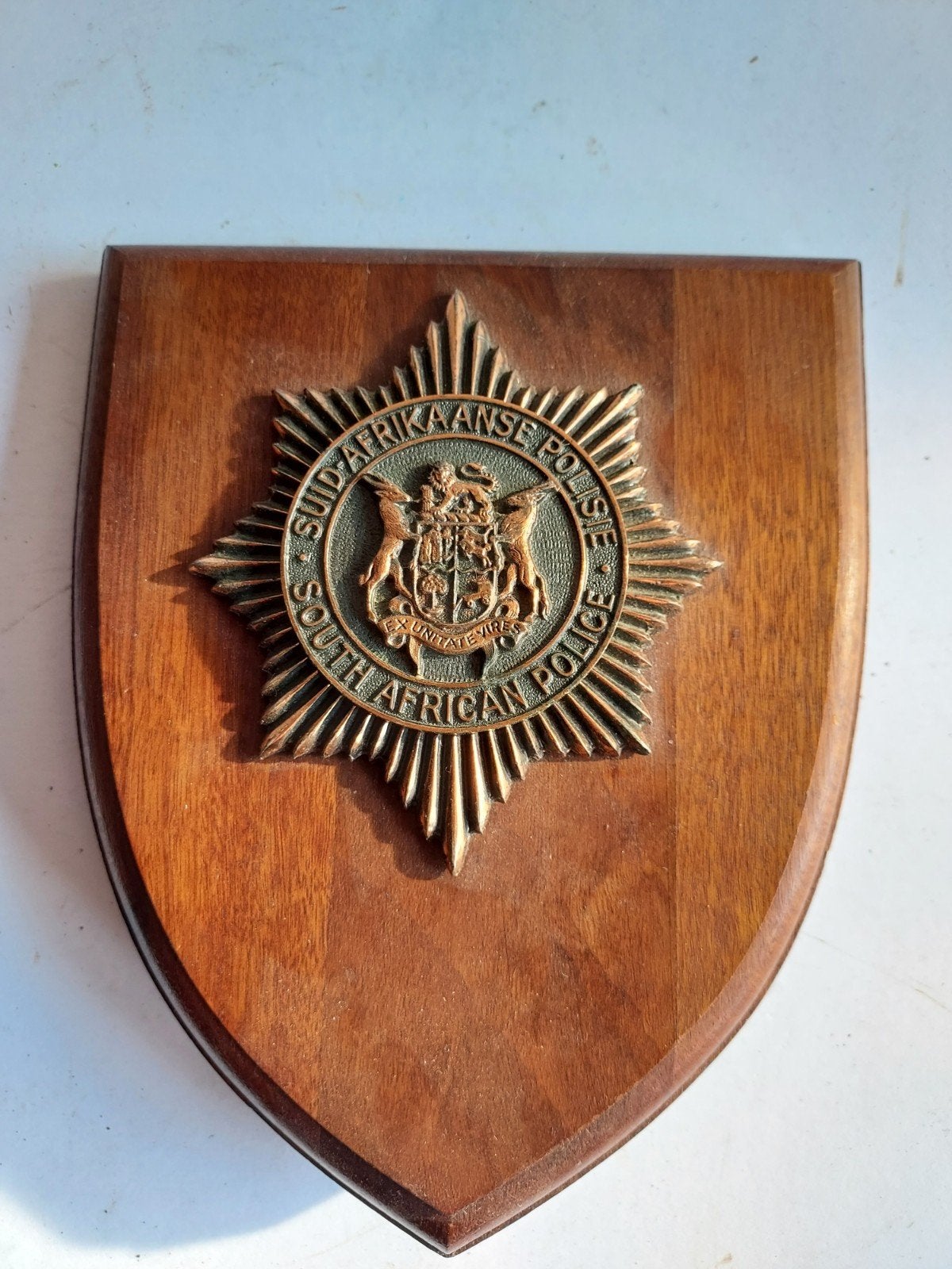 Old south african police brass Badge, Ophalen of Verzenden