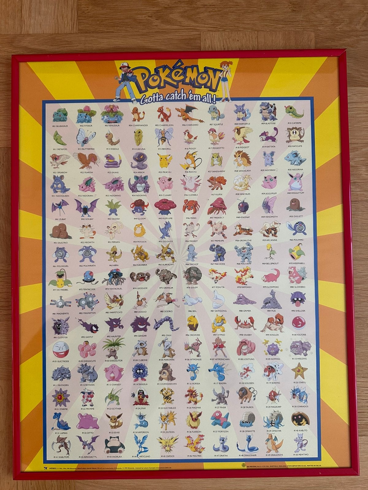 Poster Pokemon ingelijst, Ophalen, Zo goed als nieuw