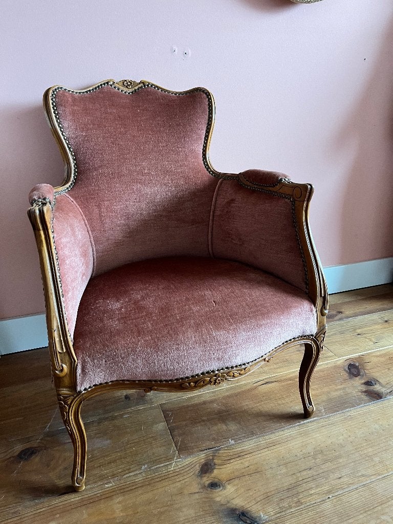 Mooi oud roze vintage stoeltje, Ophalen, Zo goed als nieuw, Minder dan 75 cm, 50 tot 75 cm