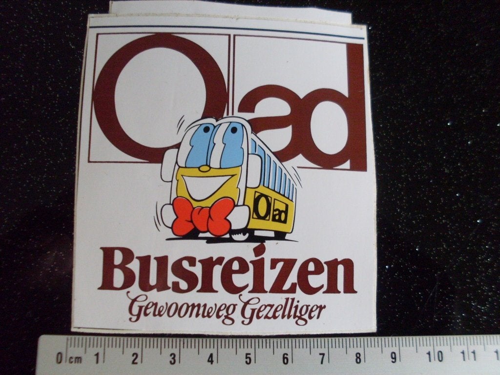sticker Oad busreizen gewoonweg gezellig logo, Verzamelen, Verzenden, Zo goed als nieuw, Bedrijf of Vereniging