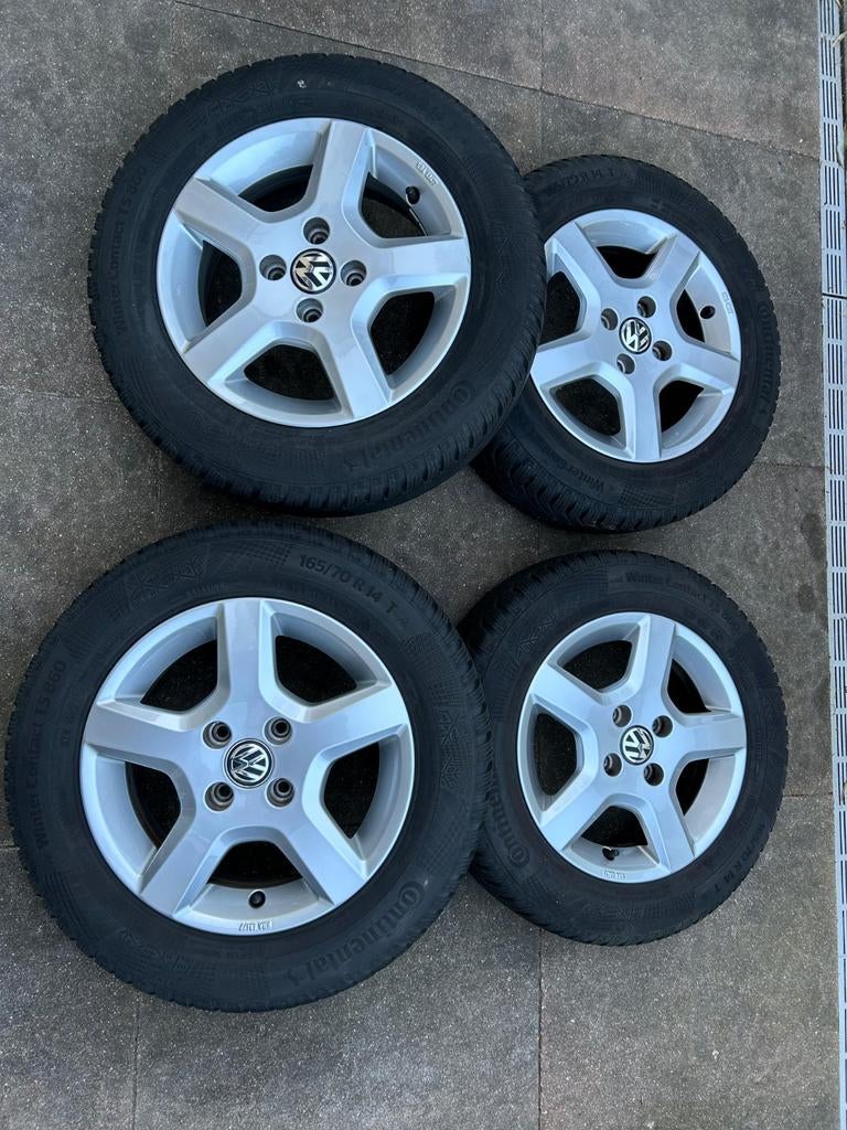 Volkswagen velgen met winterbanden - 14 inch, Auto-onderdelen, Ophalen, 14 inch, Gebruikt, Banden en Velgen