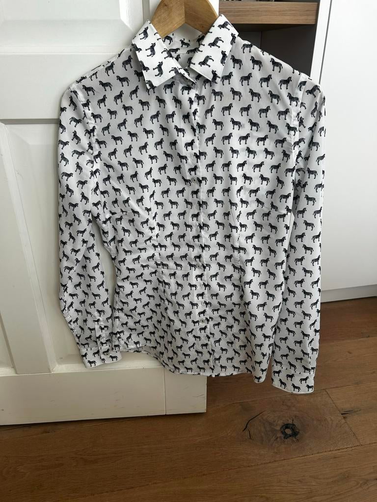 Cavallaro Napoli overhemd met zebraprint, Kleding | Dames, Blouses en Tunieken, Ophalen of Verzenden, Zo goed als nieuw, Maat 38/40 (M)