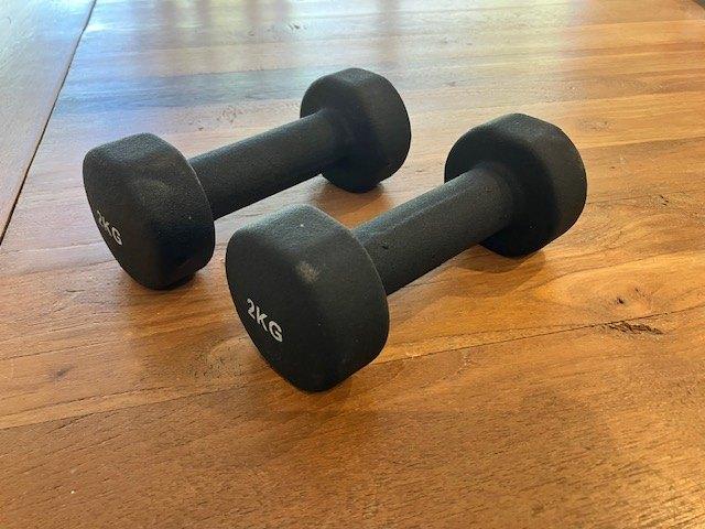 2X Halter 2KG, Sport en Fitness, Fitnessmaterialen, Ophalen, Zo goed als nieuw, Halterset