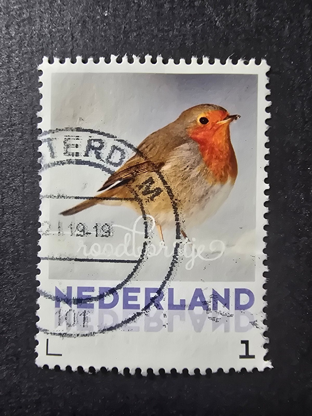 Persoonlijke Postzegel Nederland - Roodborstje, Postzegels en Munten, Ophalen of Verzenden, Na 1940, Gestempeld