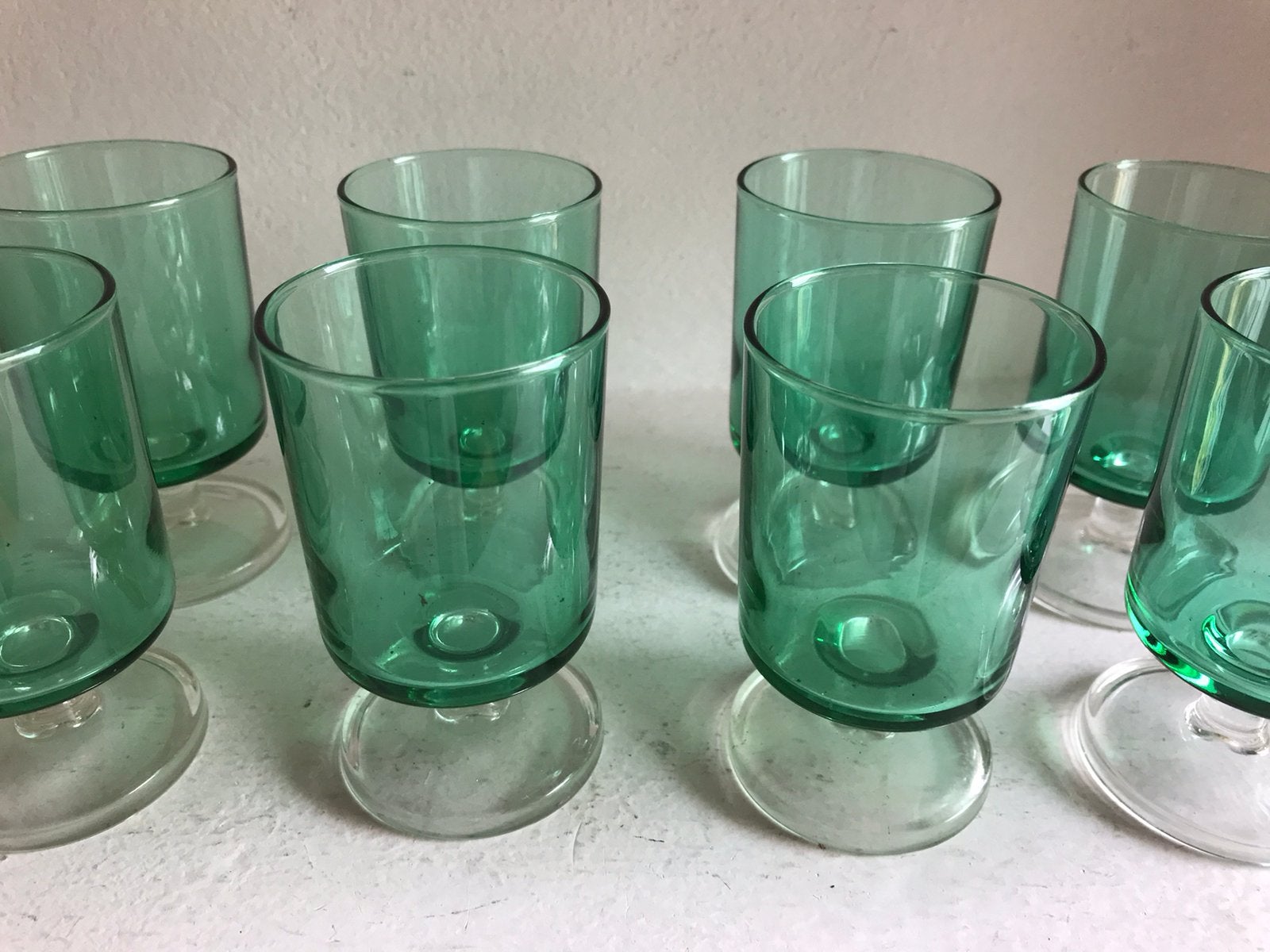 Luminarc groene wijnglazen vintage, Ophalen of Verzenden, Gebruikt, Overige typen