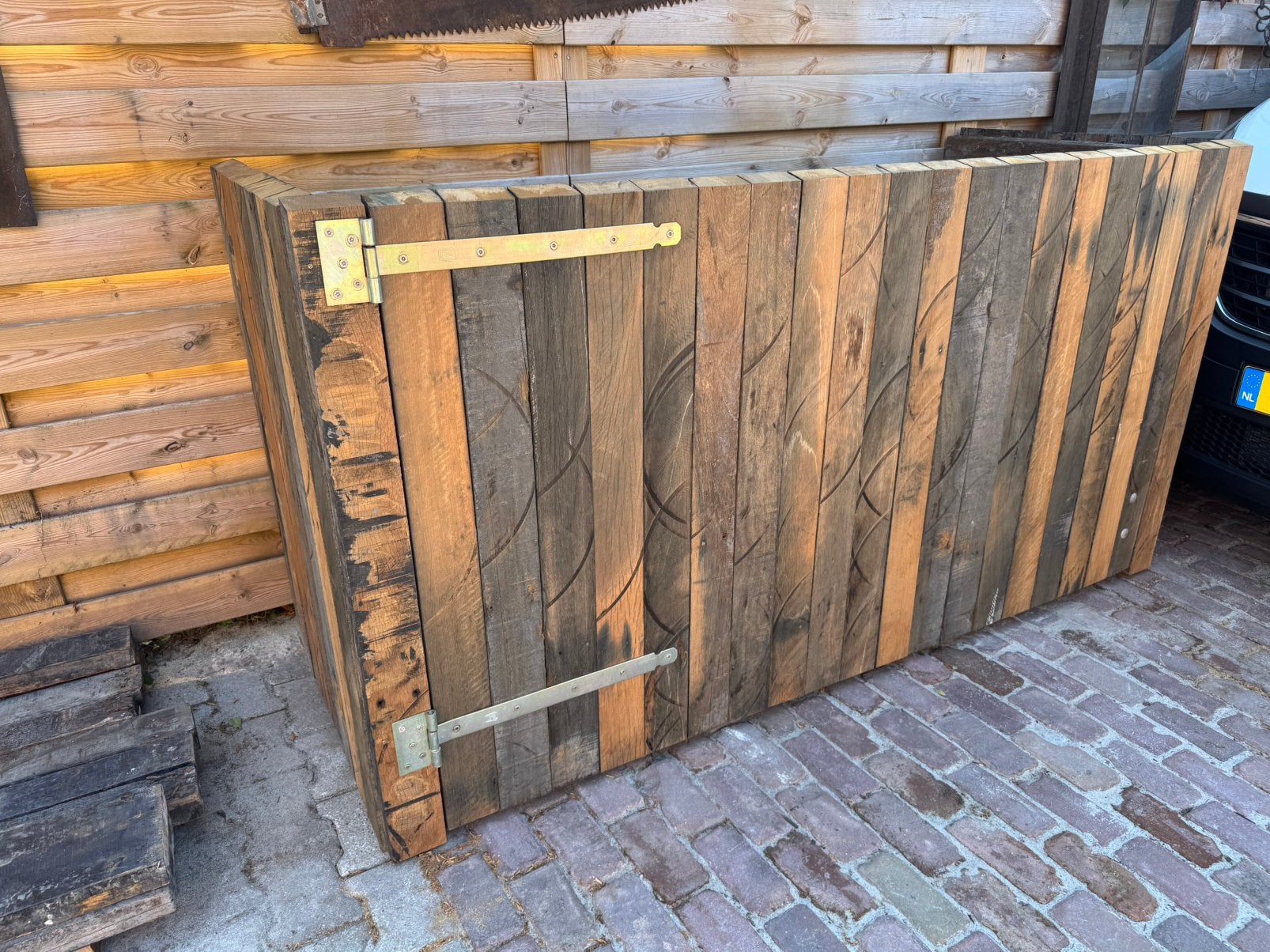 Partij Gebruikt Azobé Hardhout - Balken & Planken, Doe-het-zelf en Verbouw, Hout en Planken, Ophalen, Gebruikt, Balk, Overige houtsoorten
