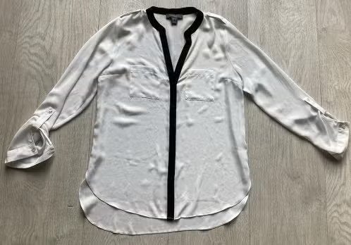 Witte blouse met zwarte details maat 38 Primark, Maat 38/40 (M), Primark, Wit, Ophalen of Verzenden