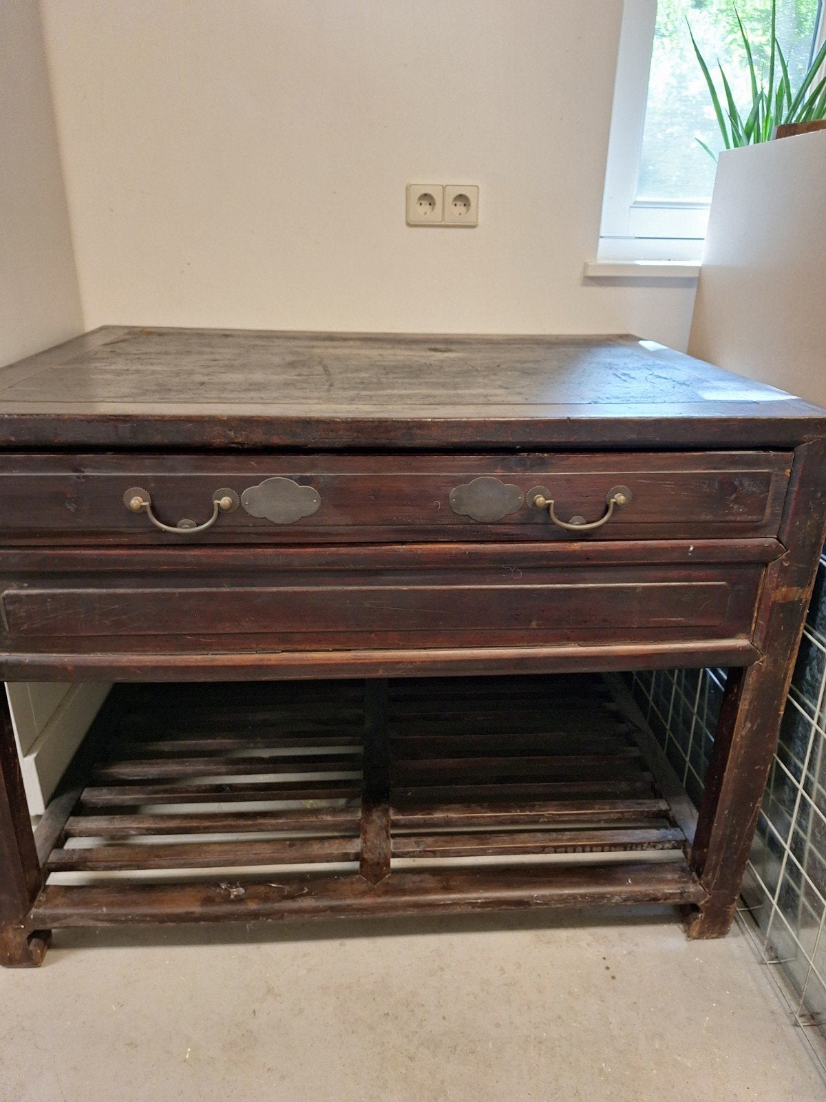 Antieke Chinese kaligrafeertafel, Ophalen of Verzenden