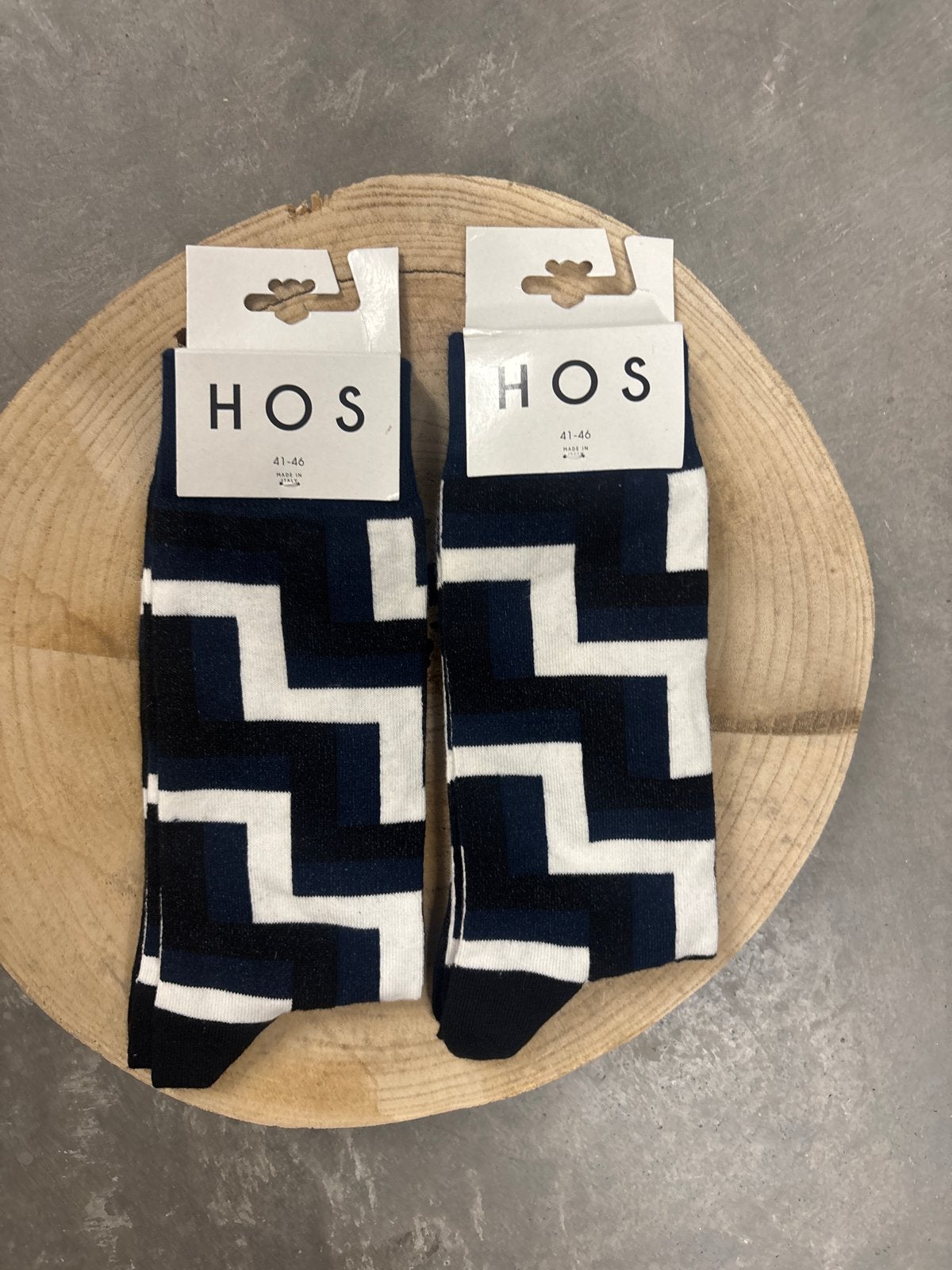 HOS Sokken met Geometrisch Patroon - Maat 41-46, Ophalen of Verzenden, Nieuw, Maat 43 t/m 46, Blauw