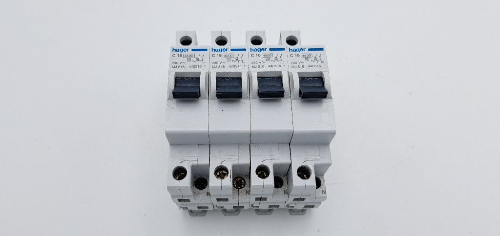 Hager Groepenkast Automaat MJ516 C16 230V 2P (4x), Gebruikt, Onbekend, Ophalen of Verzenden, Onbekend