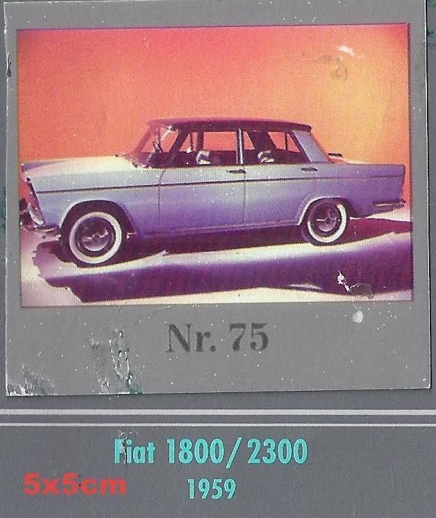 Vp75 verzamelplaatje 75 fiat 1800/2300 --- 1959 --, Ophalen of Verzenden, Zo goed als nieuw, Auto's