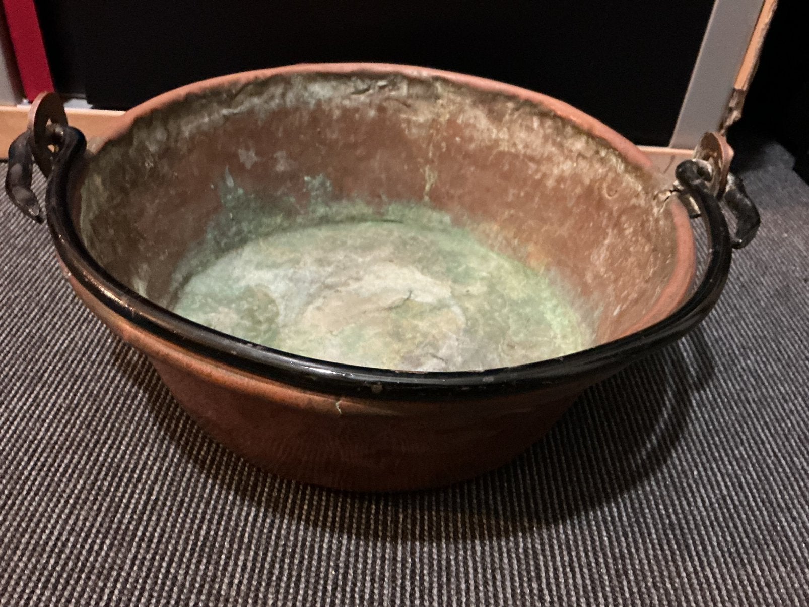 Antiek koperen pot met hengsel, Antiek en Kunst, Antiek | Koper en Brons, Ophalen of Verzenden