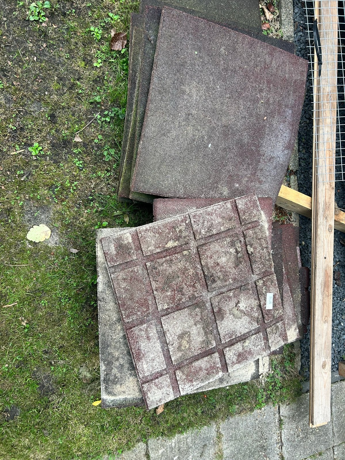 27X Gebruikte rubbertegels - 50X50, Ophalen, Gebruikt, Rubber, 5 tot 10 m²
