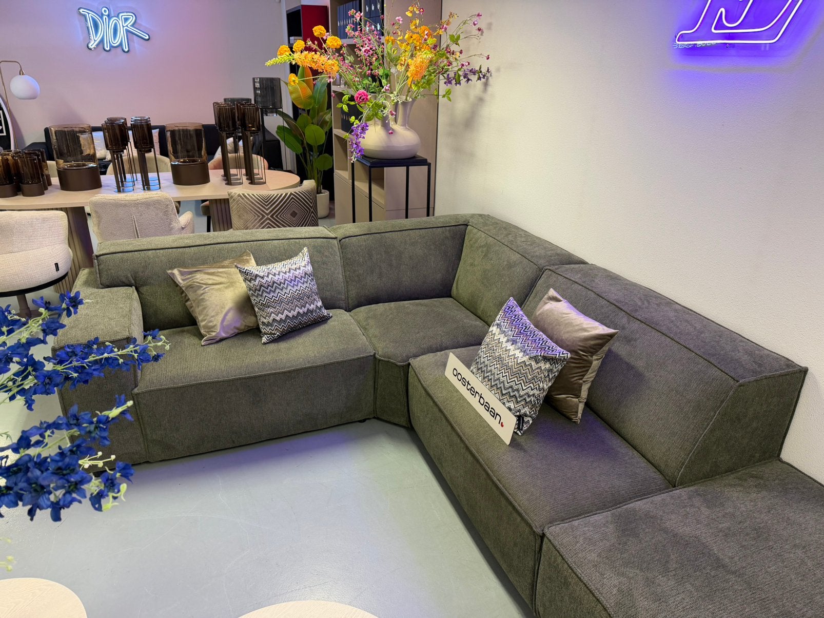 Luxe Elementen Hoekbank Richard 240x380cm Green NEW Nieuw, Info@oosterbaanwonen.nl, Hoekbank, Venus 31 8448 CE Heerenveen, Oosterbaan Wonen
