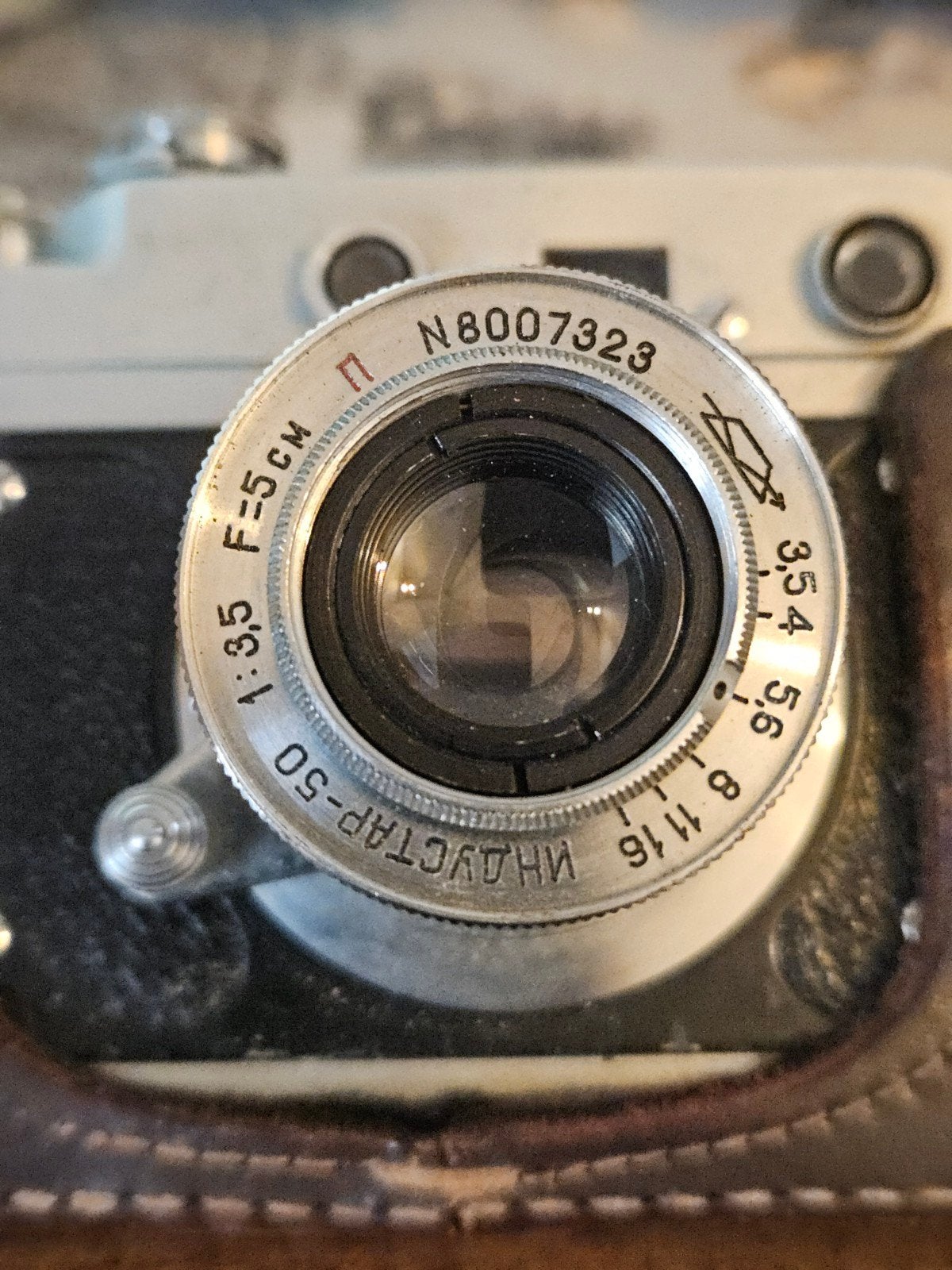 Vintage Zorki C camera met Industar-50 lens en leren tas, Audio, Tv en Foto, Fotocamera's Analoog, Ophalen of Verzenden, Gebruikt