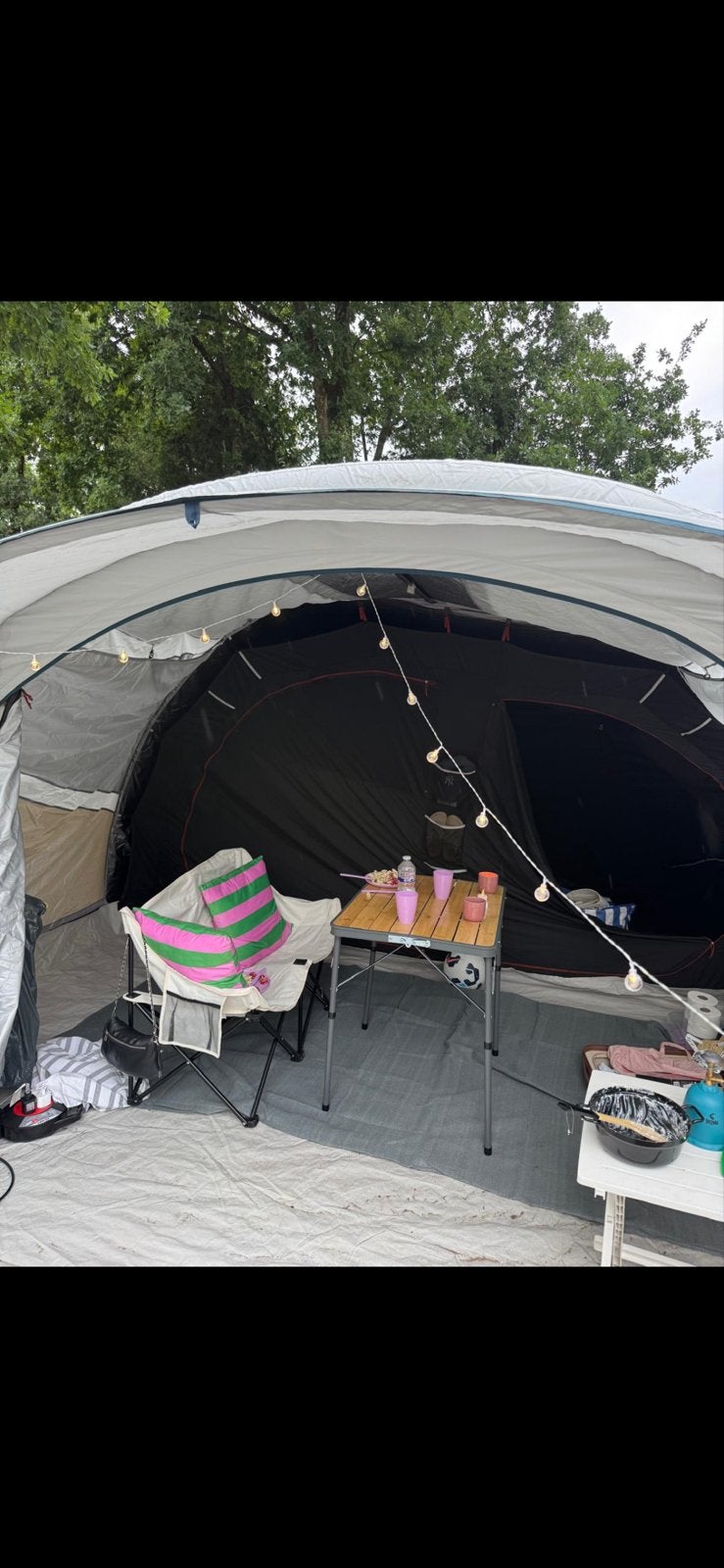Quechua AirSeconds 5.2 Fresh&Black opblaasbare tent, Ophalen, Gebruikt, Tot en met 5