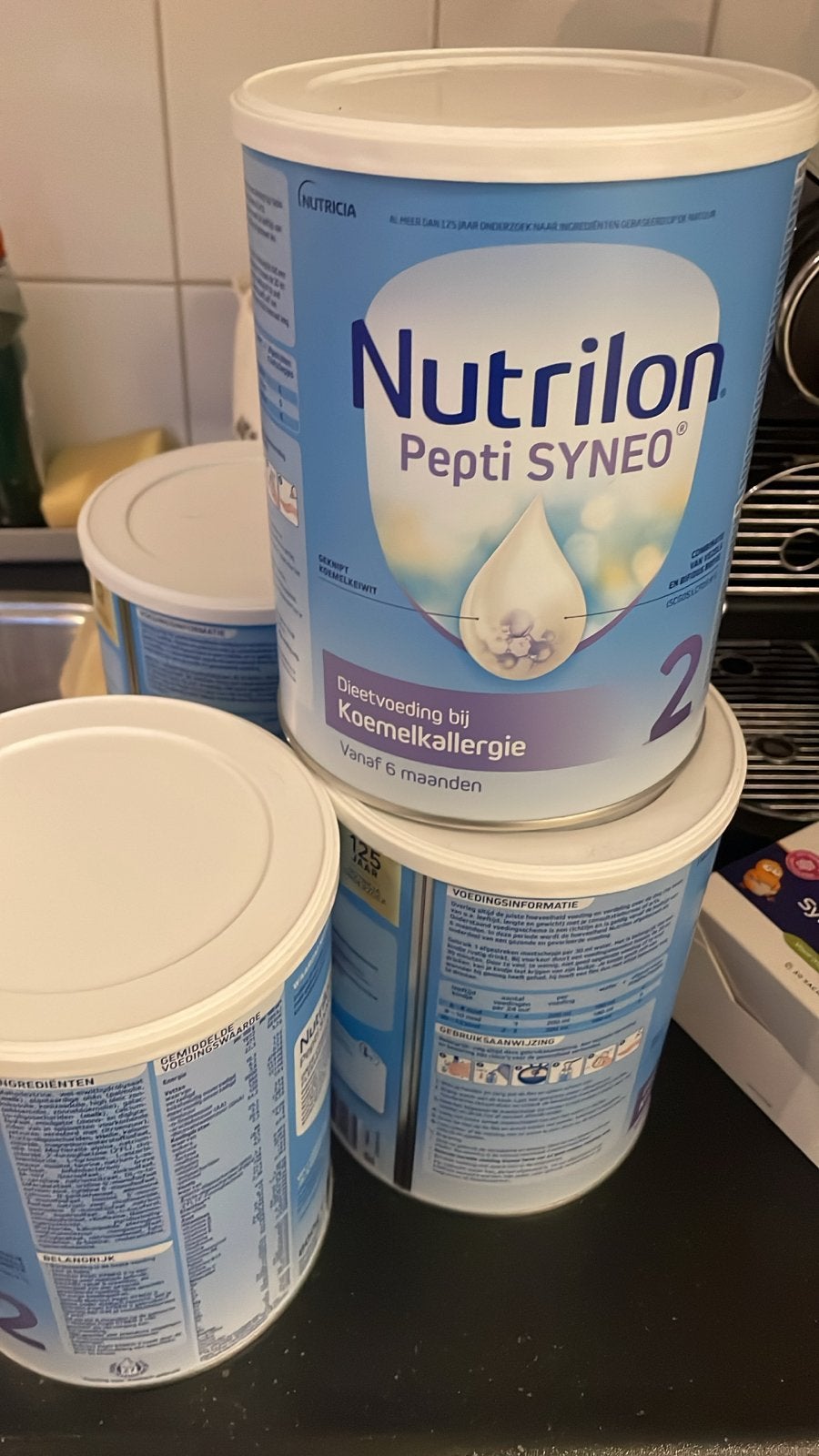 3x Nutrilon Pepti SYNEO 2 - Dieetvoeding Koemelkallergie, Ophalen of Verzenden, Nieuw, Babyvoedingmaker, Nutrilon