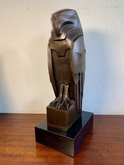 Bronzen Beeld Uil Vogel Art Deco naar Altorf Gesigneerd, Art deco, Ophalen of Verzenden, Brons, 20 - 50 cm