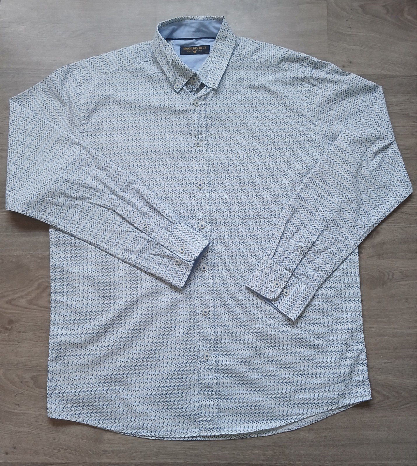 Brighton Blue Heren overhemd XL - Zo goed als nieuw, Kleding | Heren, Blauw, Ophalen of Verzenden, Zo goed als nieuw, Halswijdte 43/44 (XL)