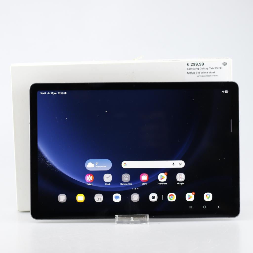 Samsung Galaxy Tab S9 FE 128GB Wifi Grijs, Computers en Software, Android Tablets, Samsung, Zo goed als nieuw, Support@Samsung.com