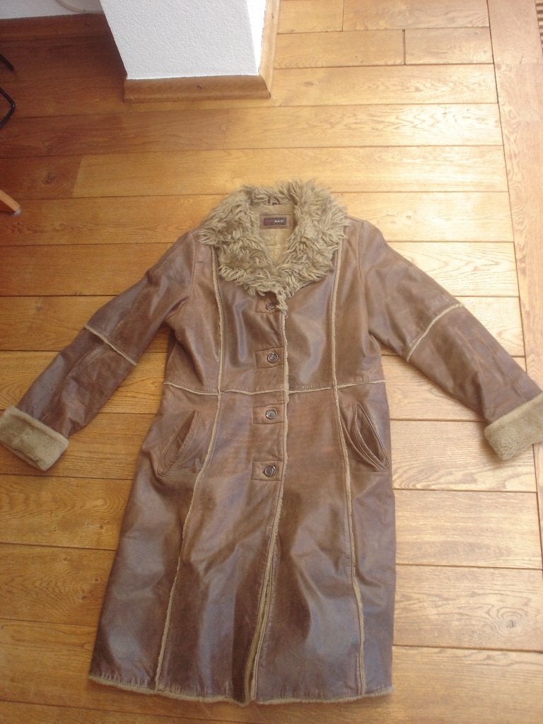 bruine lederen jas, maat 36/38, Saki-Puls, Bruin, Verzenden, Saki-puls, Maat 36 (S)