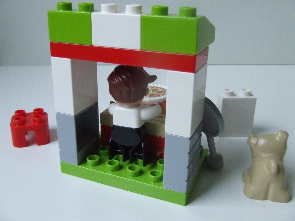 Duplo set 10927 – Pizza kraam / Pizza Stand (compleet), Compleet, Ophalen of Verzenden, Zo goed als nieuw, Duplo