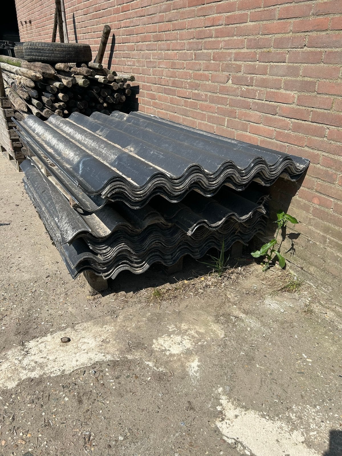 32 Asbestvrije Eternit golfplaten 182x100cm met certificaat, Doe-het-zelf en Verbouw, Ophalen, Overige materialen, Gebruikt, 15 m² of meer
