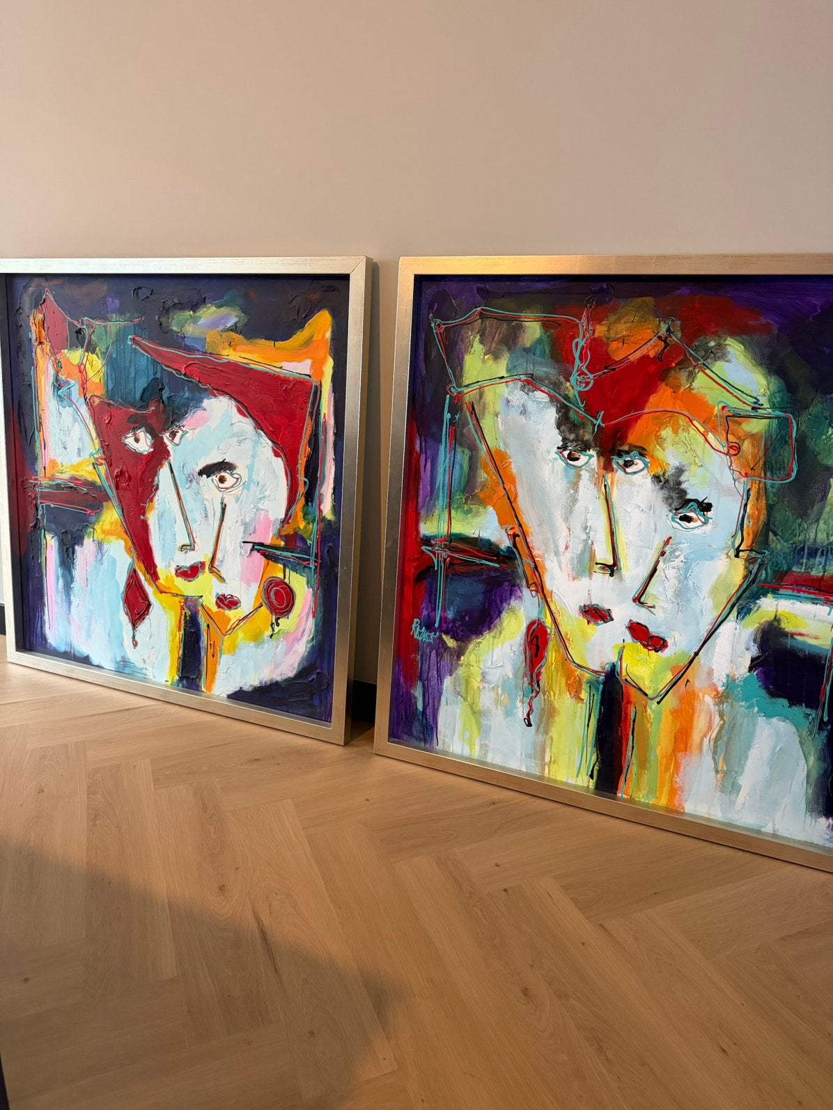 Schilderijen als set, Antiek en Kunst, Ophalen of Verzenden