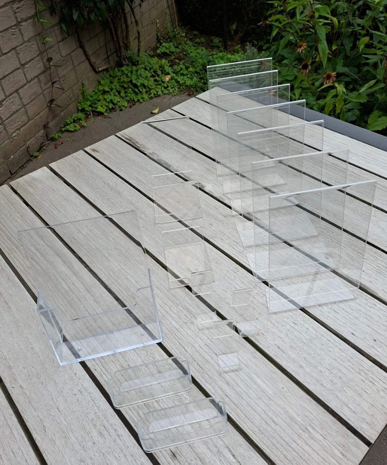 7x A5 acryl L-standaard + gratis diverse displayhouders, Ophalen of Verzenden, Gebruikt, Kunststof