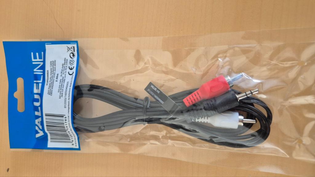 Valueline Jack 3.5mm naar 2x RCA Audio Kabel - 2.00m, Ophalen of Verzenden, Nieuw, 2 tot 5 meter, Interlink-kabel