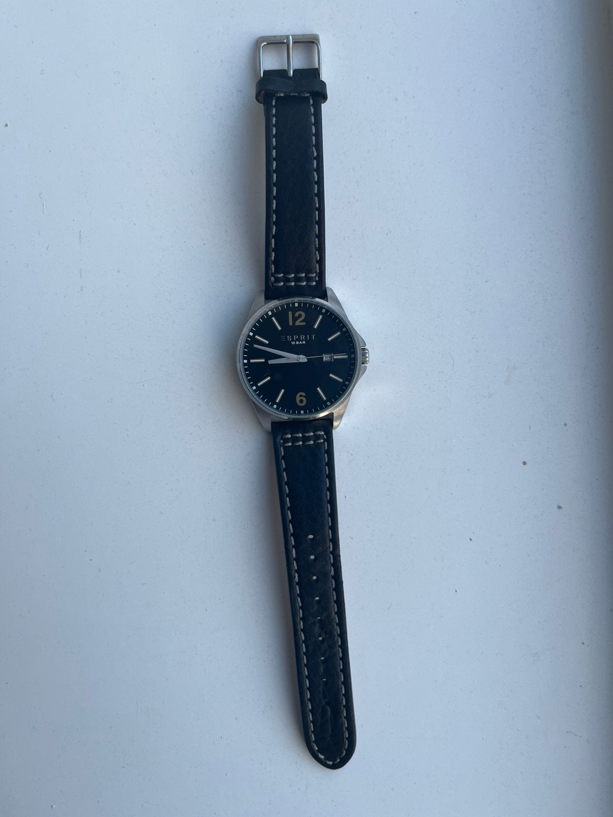 Esprit Tallac Cuff Heren Horloge Zo goed als nieuw met doos, Overige merken, Leer, Staal, Polshorloge