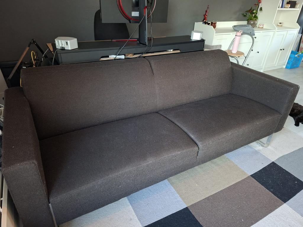 Artifort Mare 2,5zits bruine bank met 2 clubs, Ophalen of Verzenden, Gebruikt, 75 tot 100 cm