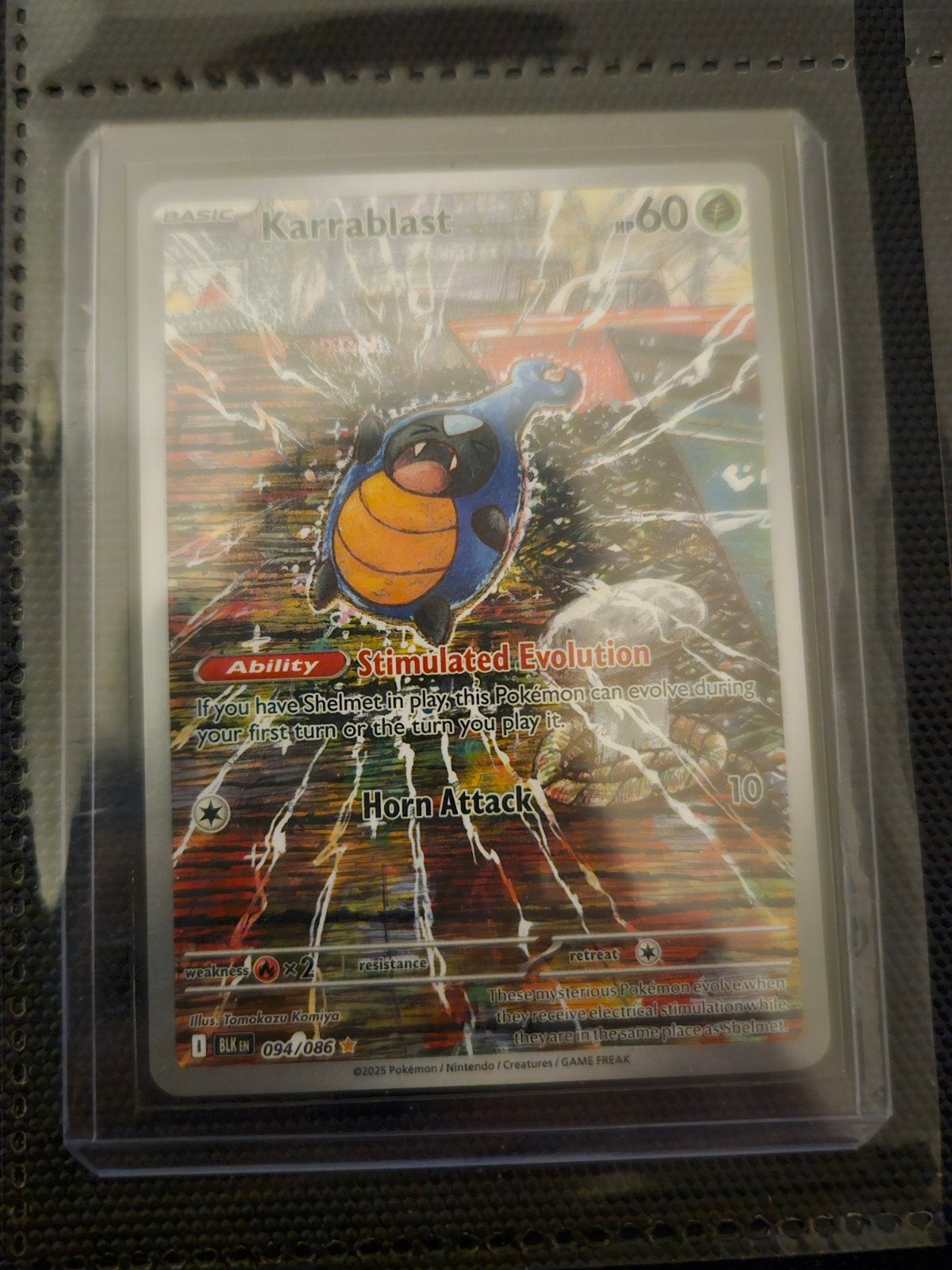 Pokemon Karrablast 094/086 Black Bolt, Ophalen of Verzenden, Zo goed als nieuw, Losse kaart, Foil
