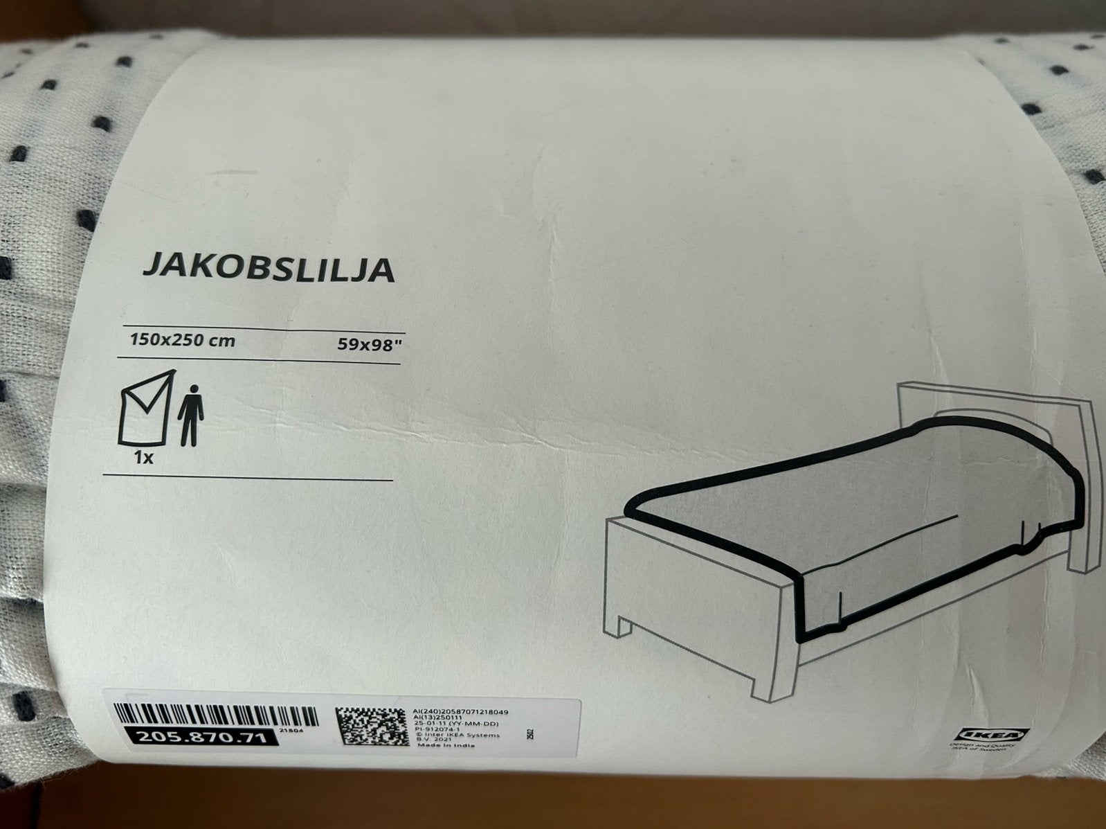 Ikea sprei Jacobslilja 1 persoon, Verzenden, Nieuw, 150 cm, Meerkleurig